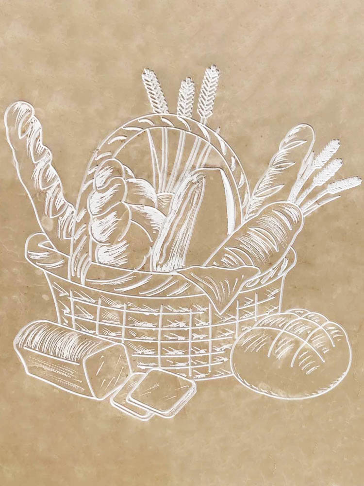 Custom works marble or granite – Basket of bread