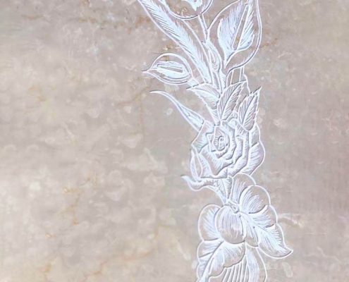 Floral decorations in marble or granite – Scratched calla